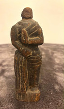 Vintage Hand Carved Wood Figure Statue Asian Monk Devotee Robed Carving 6.5