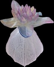Daum France Physalis Perfume Bottle Pink Crystal Pâte de Verre Gorgeous Color picture