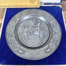 Bicentennial Commerative Pewter Plate #2 We Are One Midnight Ride of Paul Revere picture