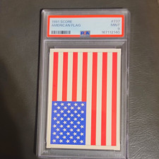 SCORE 1991 Score American Flag #737 PSA 9 Mint Card PSA Cert 167112140 picture