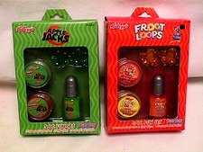 RARE vtg 2003 y2k Kellogg's Cereal APPLE JACKS & FROOT LOOPS Beauty Set Kits NIB picture