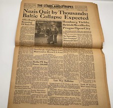 Original Vintage May 4 1945 Stars And Stripes Newspaper Nazis Quit Thousands Ba picture