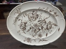 Johnson Brothers Transfer  Windsorware Floral Brown Small Serving Platter 12x9.5 picture