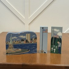 Cats Meow Village New York City Skyline Allegiance Flag God Bless America 9.11 picture