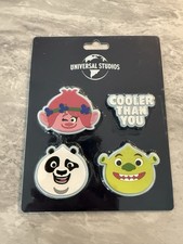 Extremely Rare New Universal Studios Shrek Trolls Kung Fu Panda-4 Pin Set picture