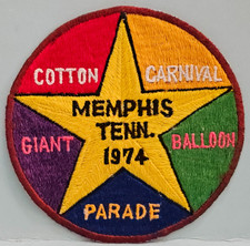 VERY RARE 1974 Memphis Tenn. Cotton Carnival Giant Balloon Parade Patch picture
