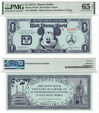 1971 A $1 PMG 65 EPQ Walt Disney Dollar Recreational Coupon Steamboat Castle picture