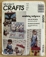 McCall’s Crafts Pattern 4208 Bear & Bunny Doll w Carry House Andrea Schewe UC FF picture