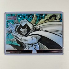 2021-22 UD Marvel Annual Sketch Card Moon Knight Vs Khonshu Booklet Tim Shinn picture