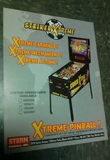 Stern STRIKER XTREME Pinball flyer- good original picture