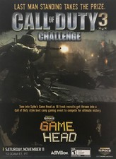 2006 Call of DUTY 3 Challenge Spike TV Game Head PRINT AD Game Room Wall Art picture