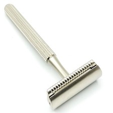 Parker 78R Satin Chrome 3 Piece Safety Razor & 5 Double Edge Razor Blades - NEW picture