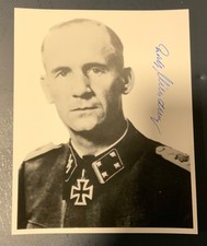 WWII German Waffen Panzer Korps Rudolf Lehmann Knights Cross Signed Photo picture