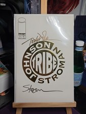 TRIBE 1 SIGNED TODD JOHNSON & LARRY STROMAN COA IVORY EDITION GOLD FOIL EMBOSSED picture