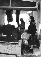 Men women trying retrieve goods a flooded shop Ponte Vecchio Flore- Old Photo picture