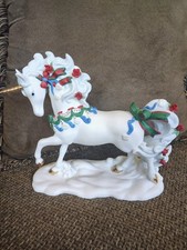 Princeton Gallery “Yuletide Enchantment” Fine Porcelain Unicorn Figurine 1997 picture