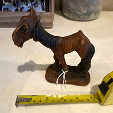 Vintage Syroco Brown Hungry Horse Figurine Old Skinny Sad Donkey Mule Montana picture