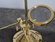 Antique New Solid Vintage Brass Magnifying Glass with Adjustable Stand Magnifier picture