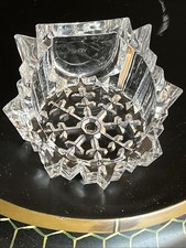 CdA Crystal Decorative Bowl Tealight Display Star Snowflake Design 4.5” picture