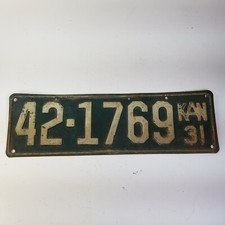 1931 Kansas License Plate '31 42-1769 picture