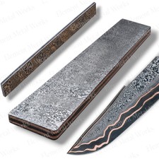Copper Damascus San Mai Bar | High Carbon Core Billet for Knife Making | Handmad picture