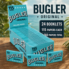 Bugler Original Rolling Papers Full Box 24 Booklets 115 Papers Each Natural Gum picture