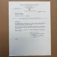 1942 WWII Scovill Mfg Letter Cadillac Fabrics Military Tent Buttons Fasteners picture
