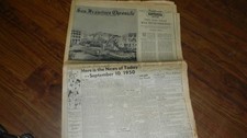 Vintage Partial Newspaper September 10 1950 San Francisco Chronicle picture