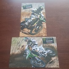 PRO CIRCUIT KAWASAKI AUTOGRAPHED Race PHOTOS JOSH HANSEN JAKE WEIMER KX450 KX25 picture