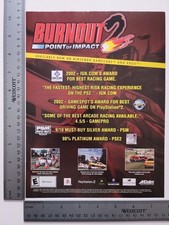 Burnout 2 Point Impact Authentic Print Advertisement / Game Poster Art picture