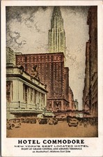 Hotel Commodore NYC Postcard c1930s Midtown Grand Central Lumitone Photoprint picture