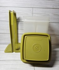 VINTAGE Tupperware Pick-A-Deli Pickle Keeper 3 PC Avocado/Olive Green 1330-7 picture