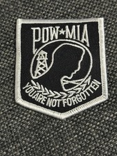 POW MIA Prisoner of War Memorial Embroidered Patch Veterans Memorial Army 3x2.5