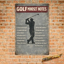 Golf Life Lessons Sign Funny Sports Hobby Motivation Metal Tin Wall Art picture