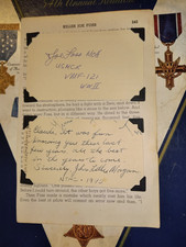 4 WWII ACES: Foss, J. Bade, H. Elwood, Luther Morgan (KIA) Affixed to Book Page picture