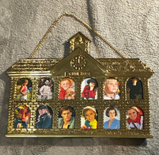 VTG Lillian Vernon Gold Metal School House Photo Frame Grades 1-12 picture