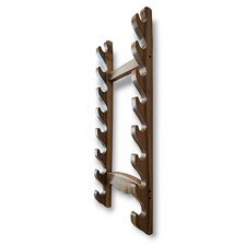 Wooden Wall Mounted Sword Katana Bokken Rack - Walnut Wood - 7-10 Layer picture