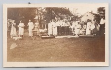 Antique Photo c1925 Crowd of People Outside picture