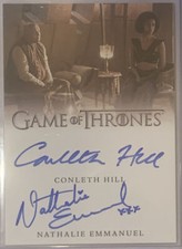 Game of Thrones dual autograph card Conleth Hill Nathalie Emmanuel picture