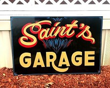 Large Personalized Business SIGN Hot Rod Shop Auto Garage Hand Lettered picture