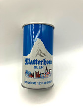 Stunner 12oz * MATTERHORN * BO'd SS Old 60's Tab Beer Can Burgermeister San Fran picture