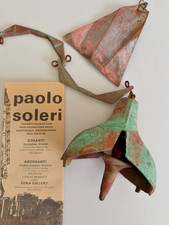 Vtg Paolo Soleri Cosanti Brutulist Custom Cast Bronze Windbell, Patina, Open Box picture