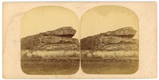 RHODE ISLAND STEREOVIEW - Newport - Hanging Rocks - JA Williams 1870s picture