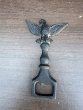 Cool Old Eagle Cast Iron Hand Held Bottle Opener Emig #1322 Beverage Collectible picture