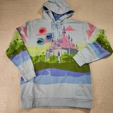 Loungefly Disney Sleeping Beauty Castle Three Good Fairies Unisex Hoodie L NEW picture