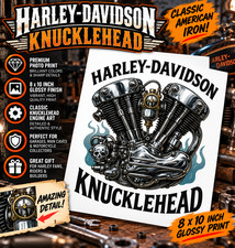 Harley-Davidson Knucklehead Engine 8x10 Glossy Photo Print Motorcycle Art picture