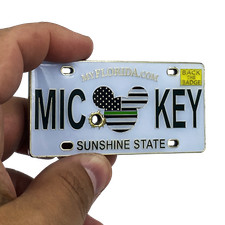 H-006 Mickey Inspired Thin Green Line Florida POLICE Mouse License Plate Challen picture