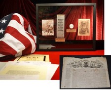 Rare 1865 LINCOLN Mourning CLOTH & Honor Guard ARM BAND, NEWSPAPER picture