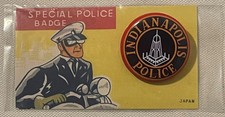 Vintage 1960s-1970s Indianapolis Police Special Toy Badge Pin 🚔 Tin Litho picture