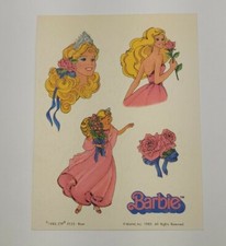 Vintage 1983 Barbie Mattel Apple Scratch & Sniff Sticker Sheet Scented 1983 5133 picture